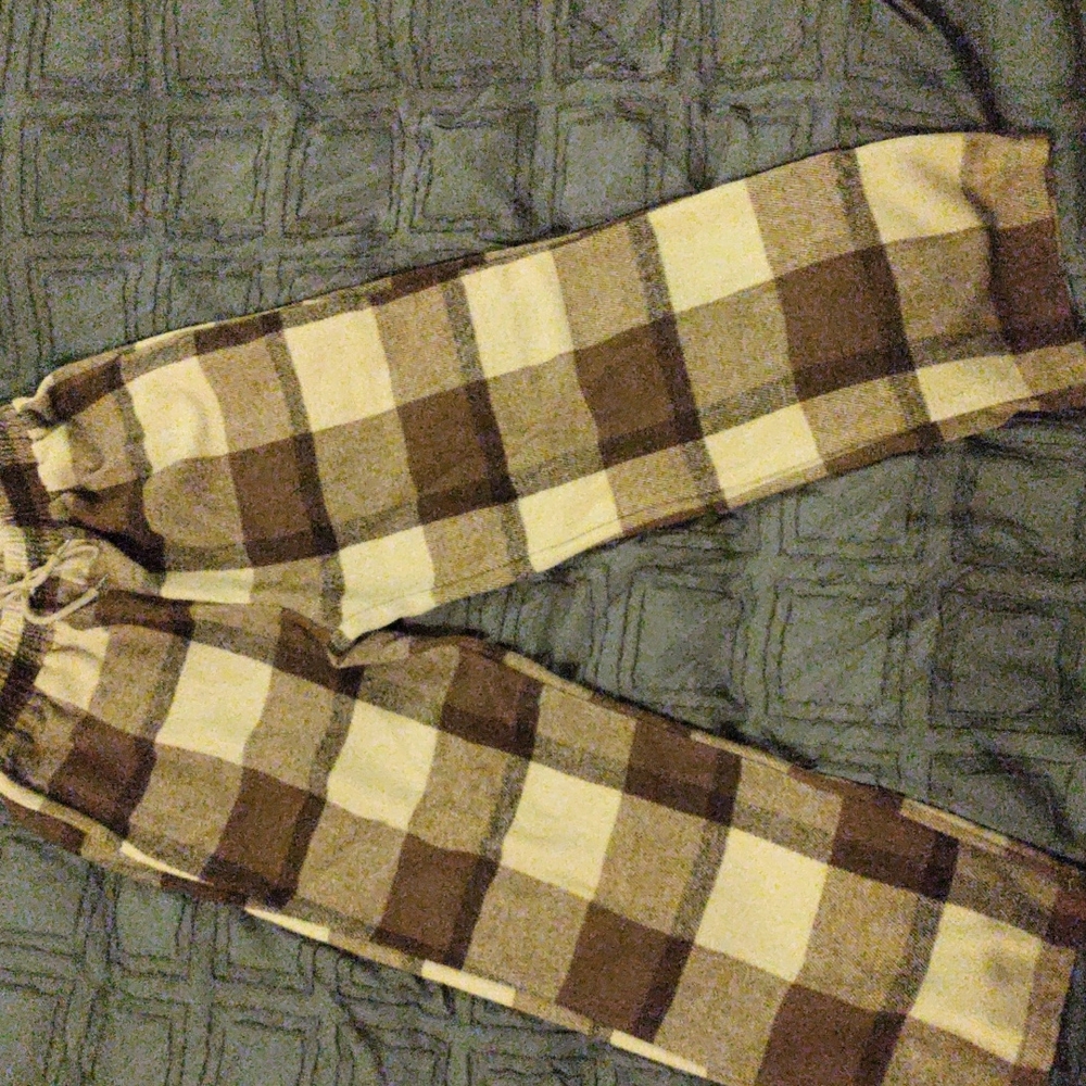 Women's Cotton brown plaid pants size medium